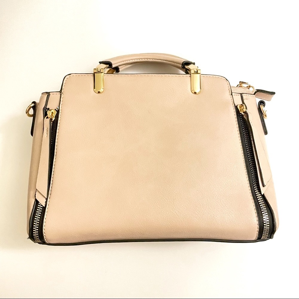 Pink Purse Gold Handles Cross Vegan